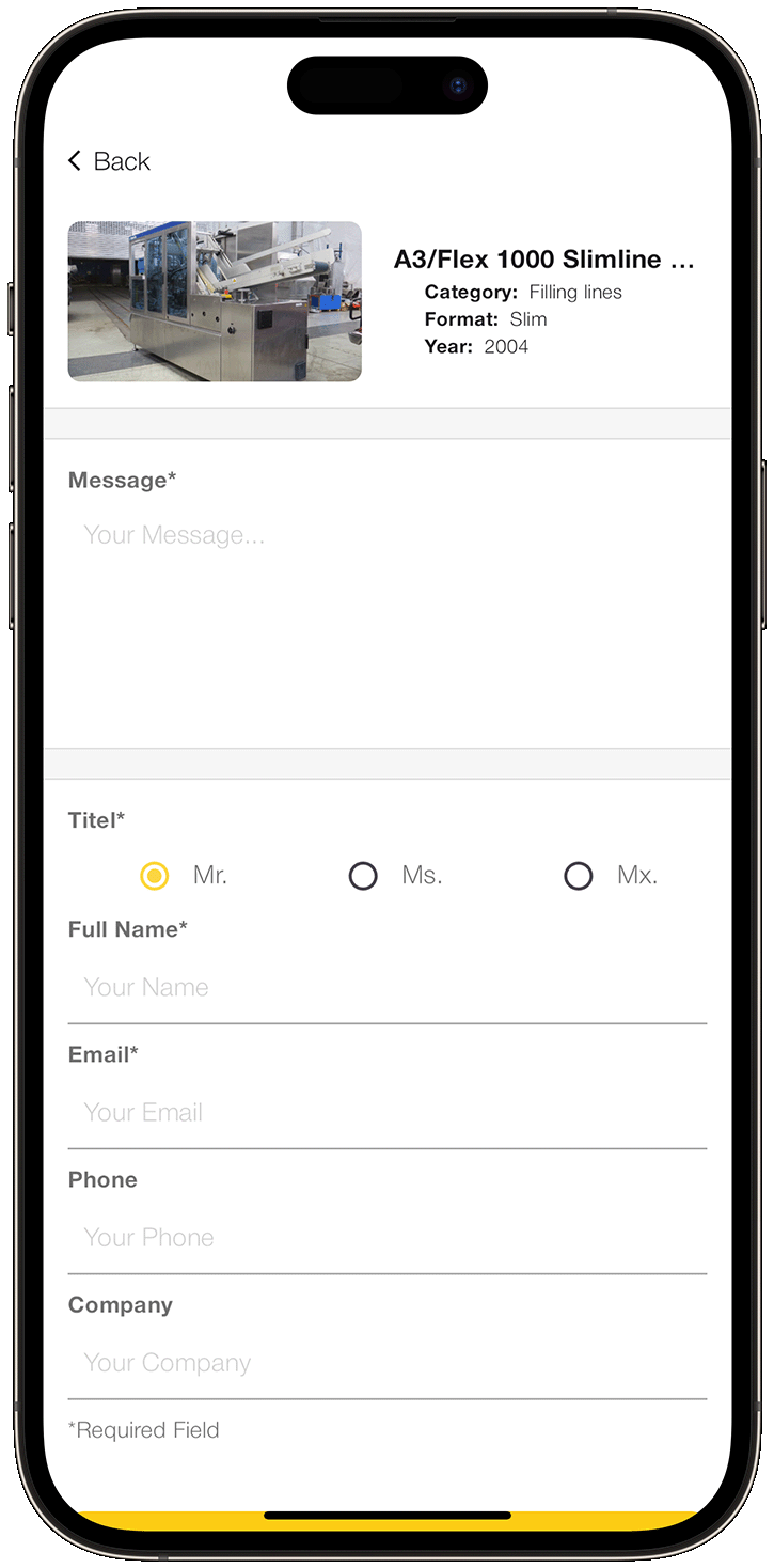 screenshot of the contact screen from the ugm app